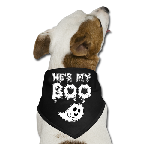 "CQ Original"  He's My BOO - Halloween Dog Bandana - black