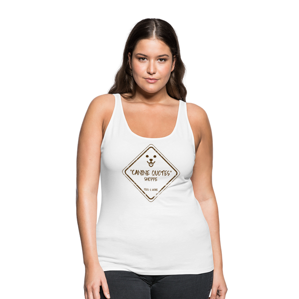 "CQ Original" CanineQuotes.com Logo Women’s Premium Tank Top - white