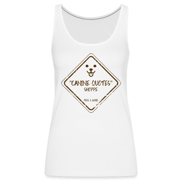 "CQ Original" CanineQuotes.com Logo Women’s Premium Tank Top - white