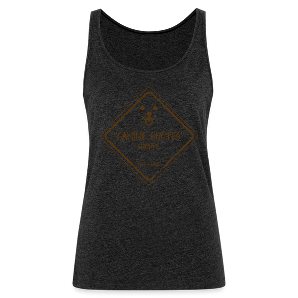 "CQ Original" CanineQuotes.com Logo Women’s Premium Tank Top - charcoal grey