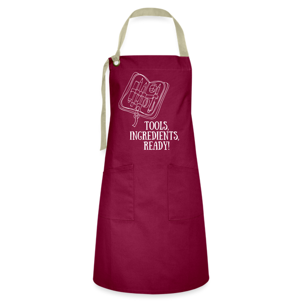 "CQ Original" Food Junkie - Artisan Apron - burgundy/khaki