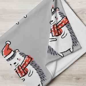 "CQ Original" Holiday Hedgehog Throw Blanket