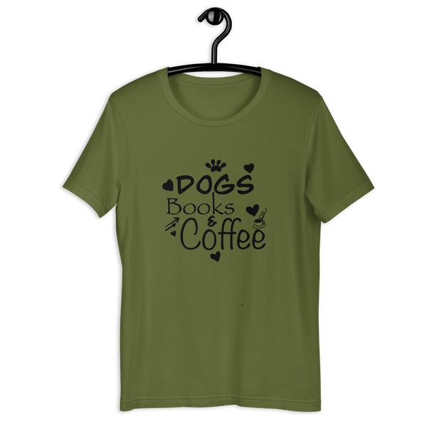 "CQ Original" Dogs, Books & Coffee - Short-Sleeve Unisex T-Shirt