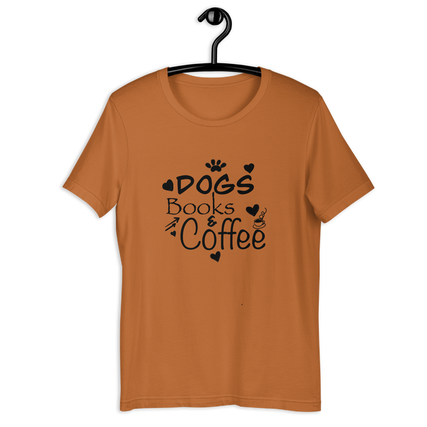 "CQ Original" Dogs, Books & Coffee - Short-Sleeve Unisex T-Shirt