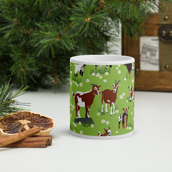 Groovy Goats - White glossy mug