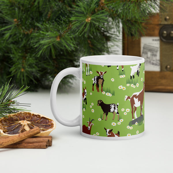 Groovy Goats - White glossy mug