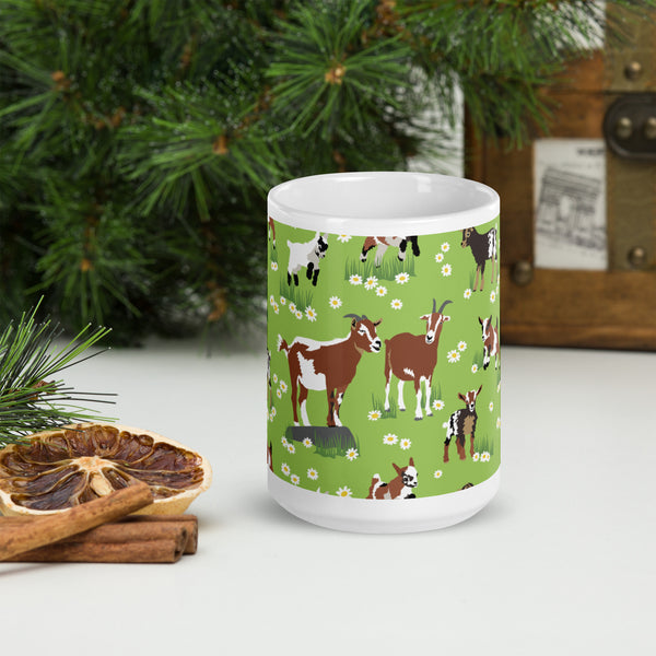 Groovy Goats - White glossy mug