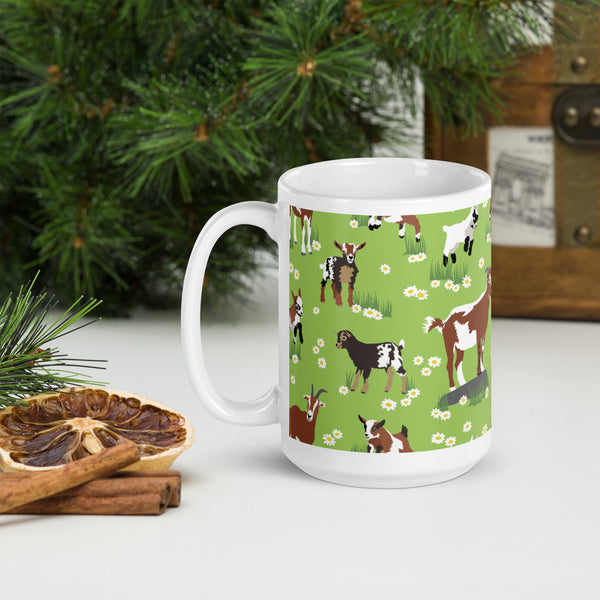 Groovy Goats - White glossy mug