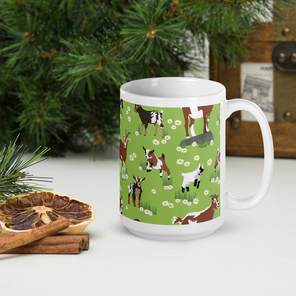 Groovy Goats - White glossy mug